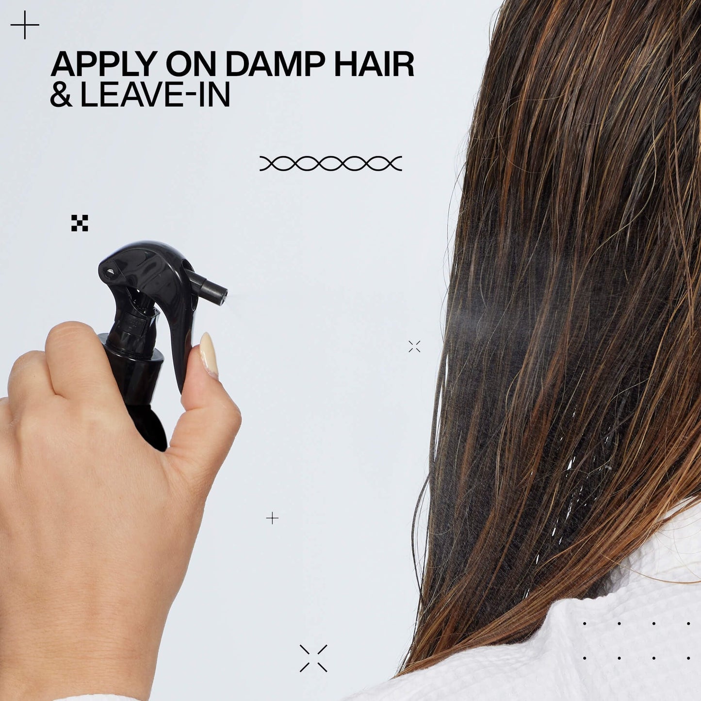 Applying Redken Acidic Color Gloss Heat Protection Leave-In