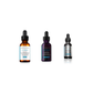 SkinCeuticals CE Ferulic 30ml, HA Intensifier Multi-Glycan 30ml and P-TIOX Anti-Wrinkle Serum 30ml on a white background