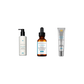 SkinCeuticals Gentle Cleanser 190ml, CE Ferulic 30ml and Advanced Brightening UV Defense SPF50 40ml on a white background