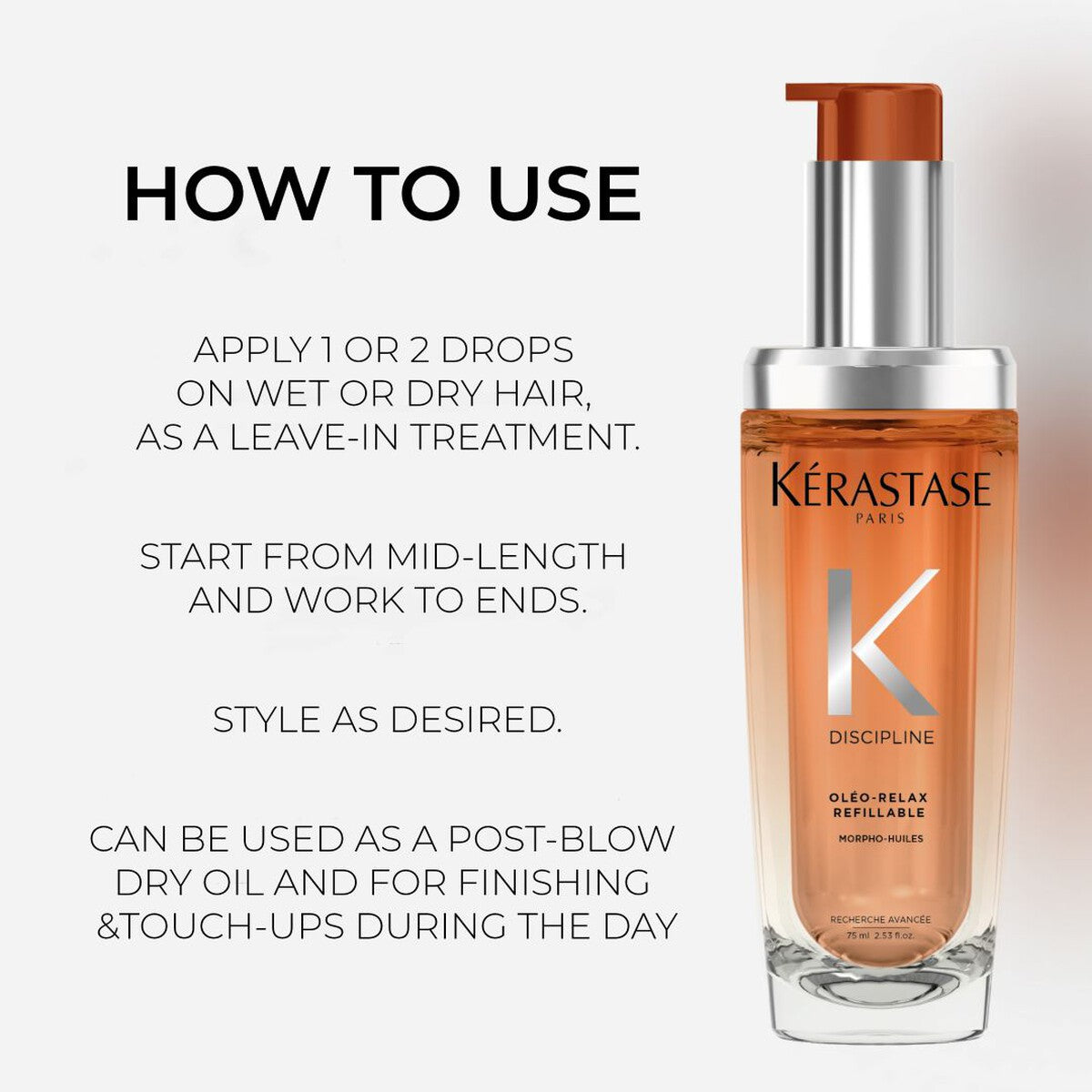 Kerastase Discipline L'Huile Hair Oil Refill 75ml | Flawless Body