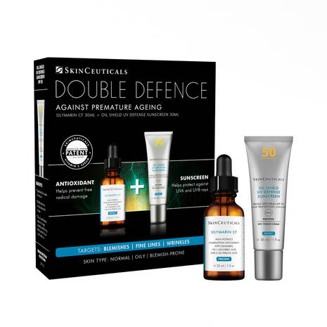 SkinCeuticals Double Defence Silymarin CF Kit for Oily + Blemish-Prone Skin