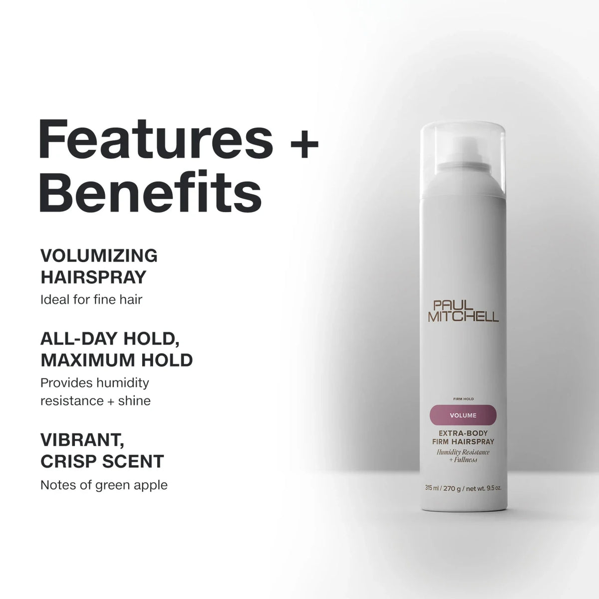 Paul Mitchell Extra-Body Firm Hairspray features and benefits