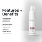 Paul Mitchell Extra-Body Finishing Spray features and benefits: fast-drying, volumising, humidity-resistant hold