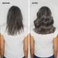 Before and after volume results using Paul Mitchell Extra-Body Firm Hairspray