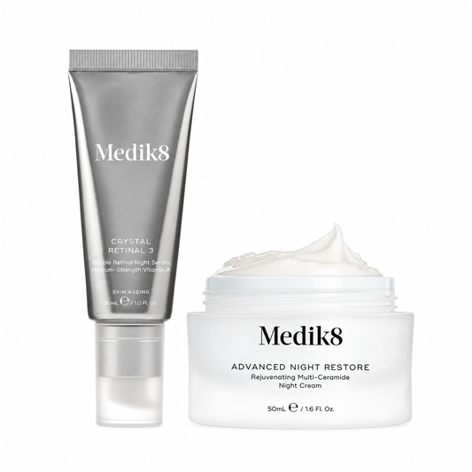 Medik8 Crystal Retinal 3 & Advanced Night Restore Duo — both included products