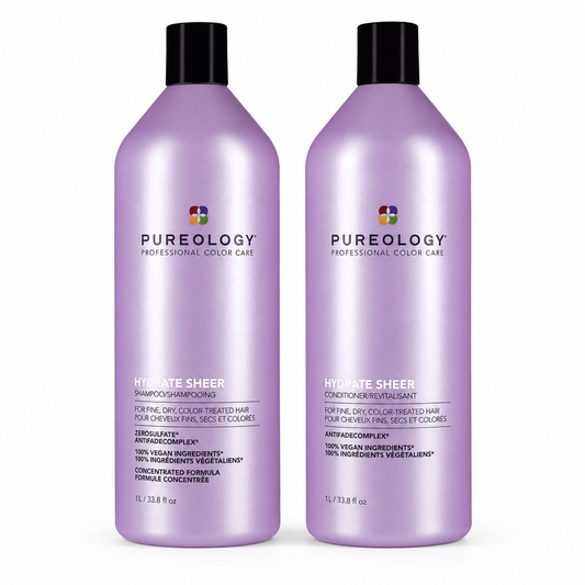 Pureology Hydrate Sheer Shampoo & Conditioner Duo 2 x 1000ml — all included products