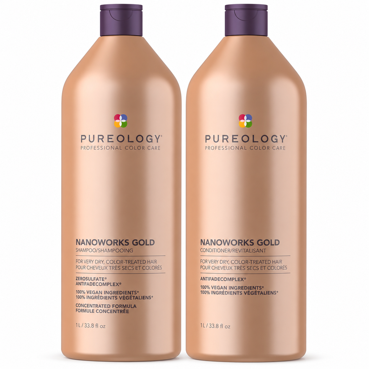 Pureology Nanoworks Gold Shampoo & Conditioner Duo 2 x 1000ml — all included products