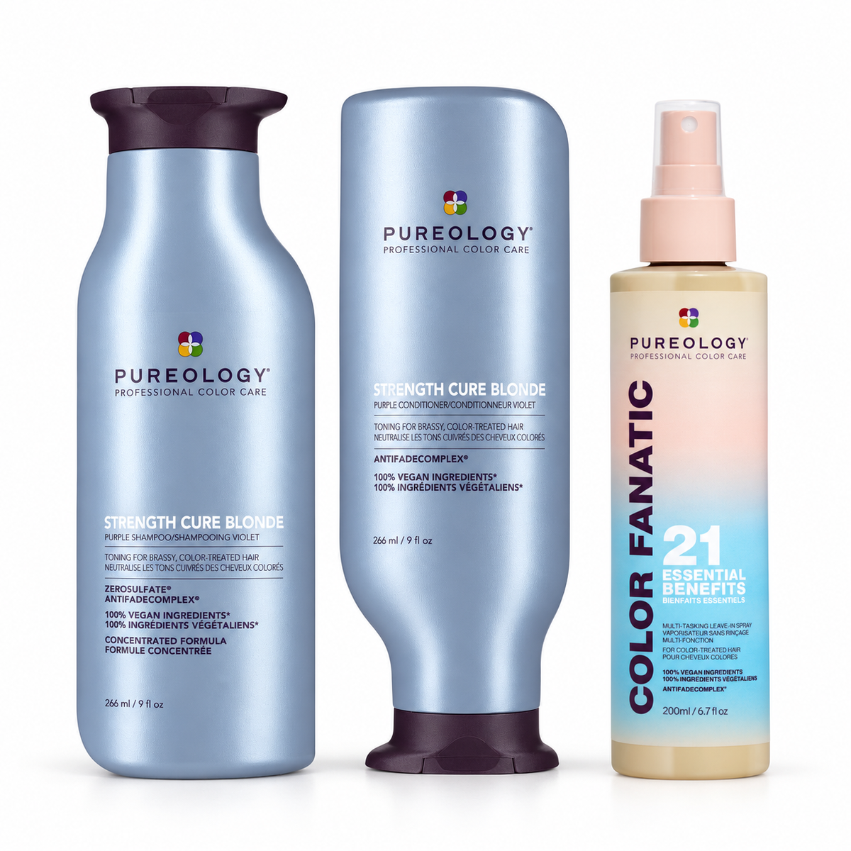Pureology Strength Cure Blonde Complete Routine Bundle — all included products
