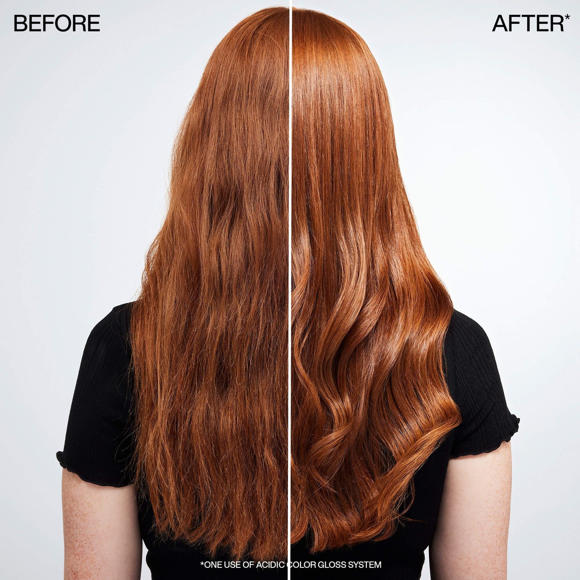 Redken Acidic Color Gloss before and after - colour shine restored