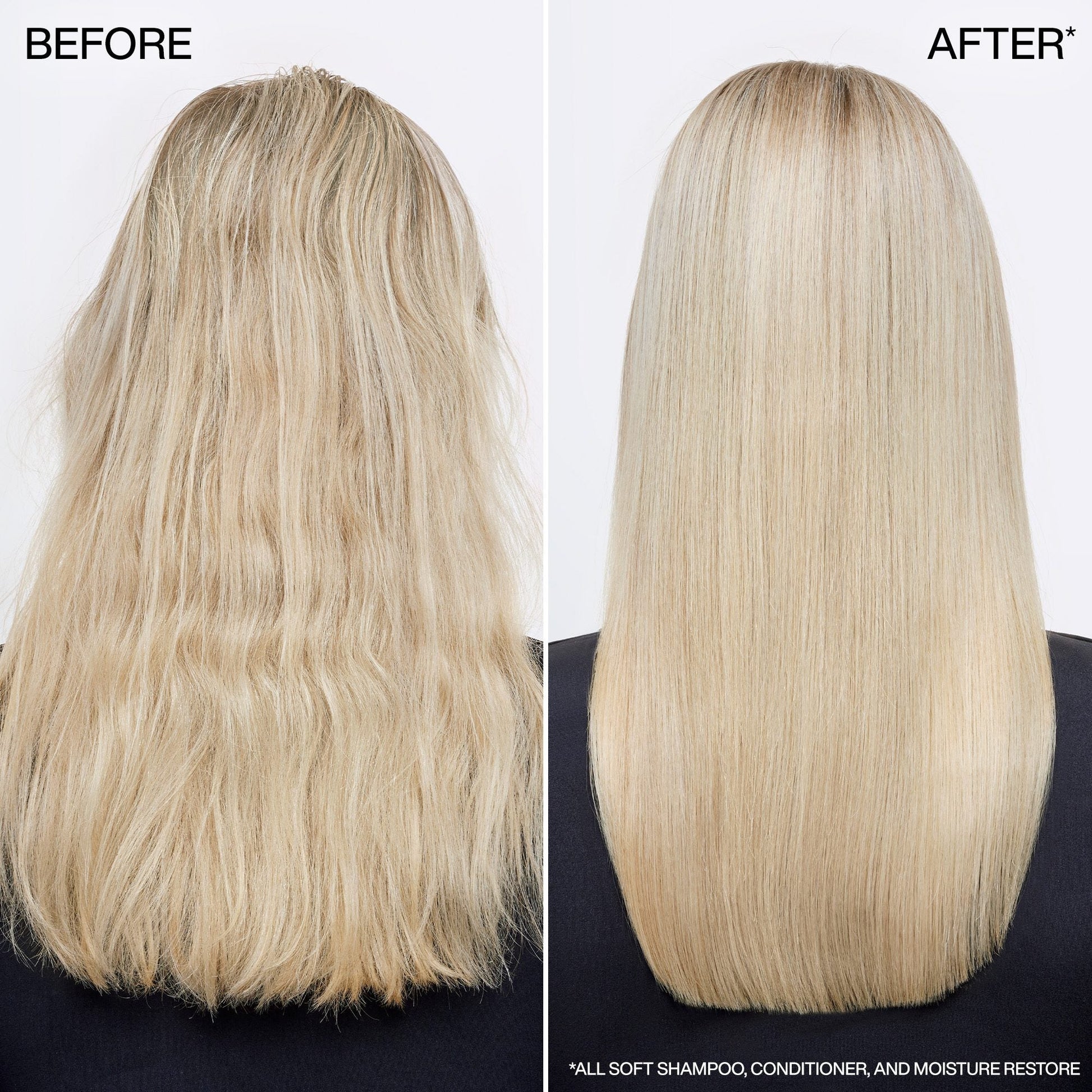 Redken All Soft before and after results on dry hair