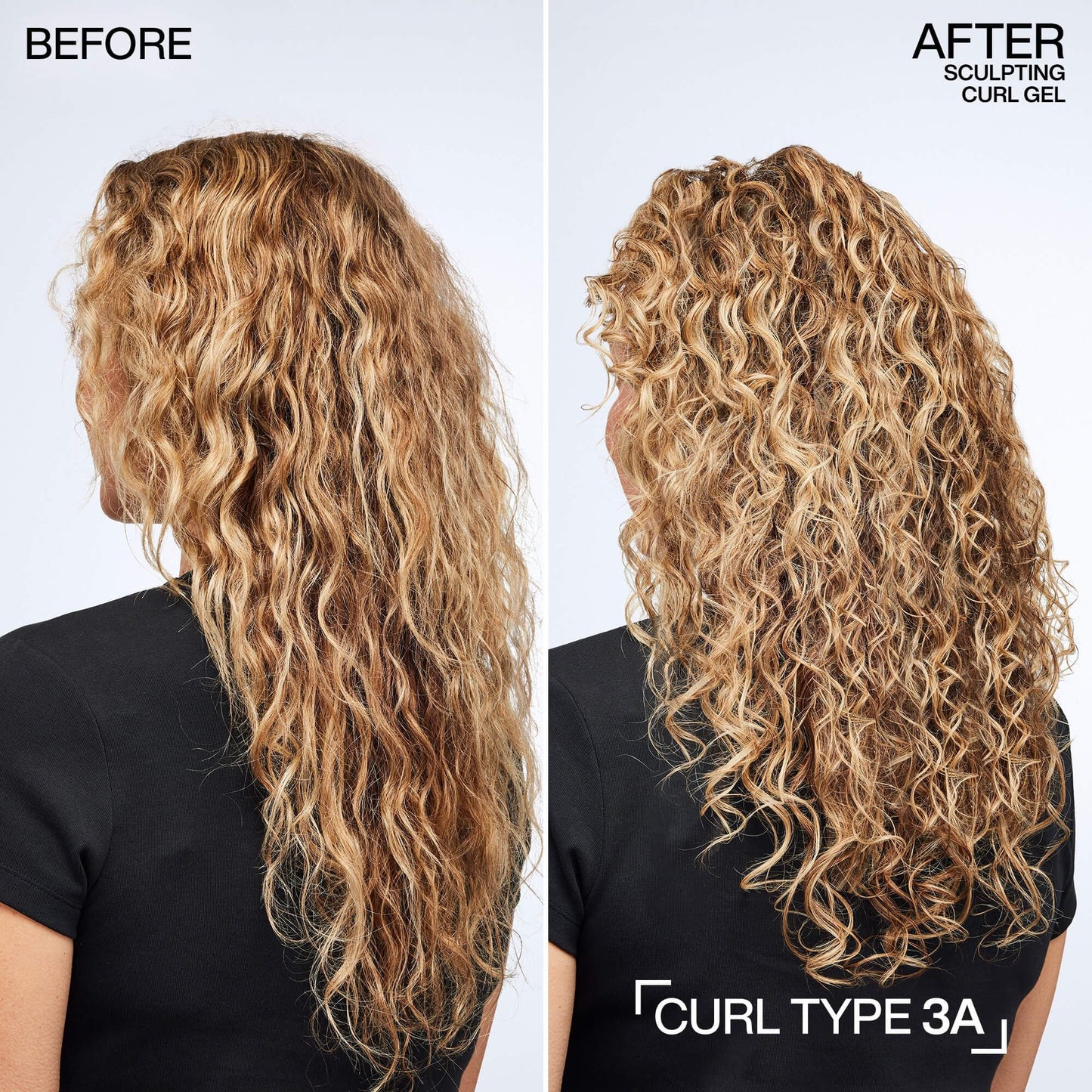 Redken Sculpting Curl Gel before and after - defined curls