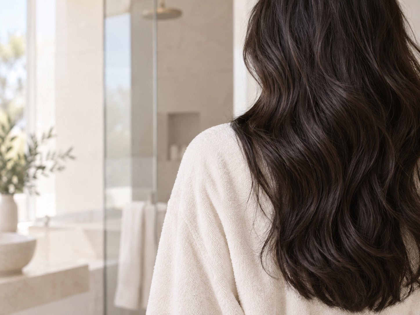 Healthy hair after shampoo and conditioner